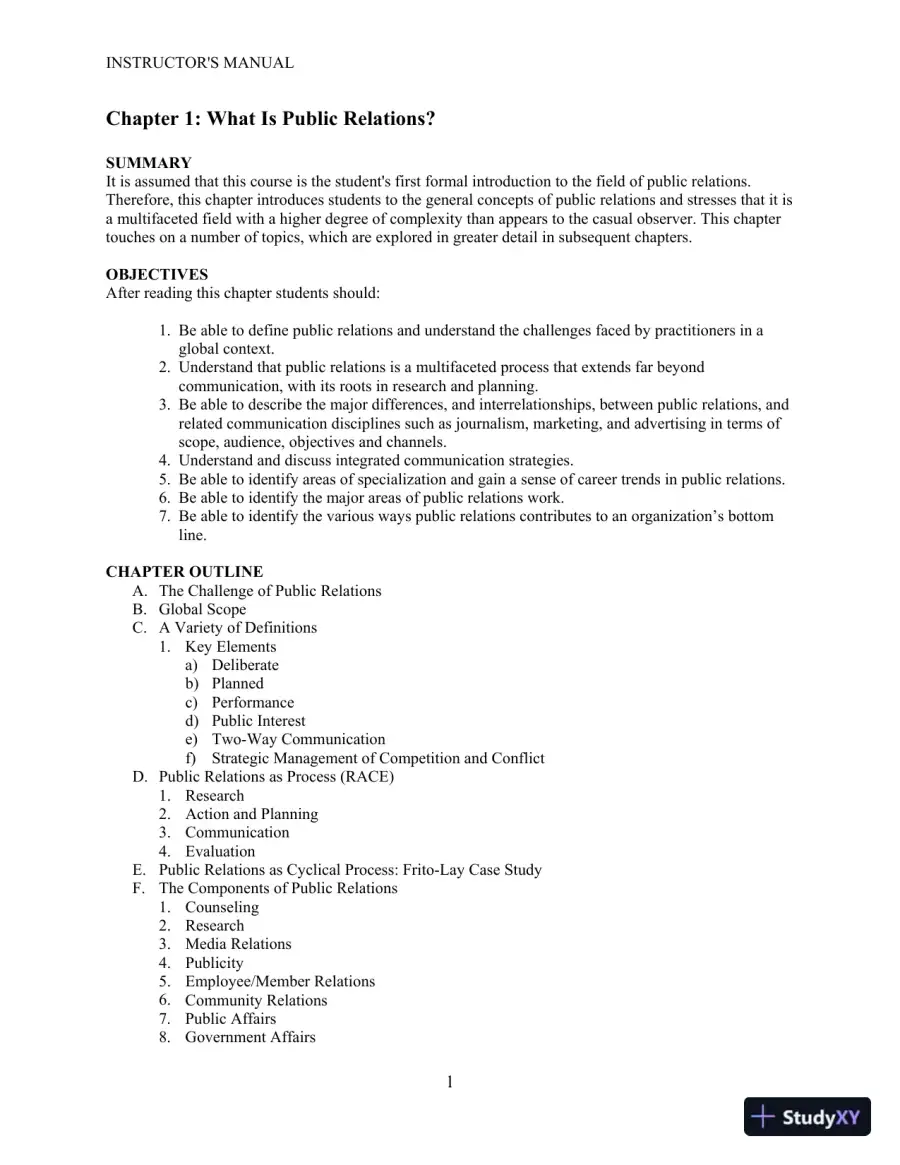 Revision Notes for THINK Public Relations, 2nd Edition, page 12