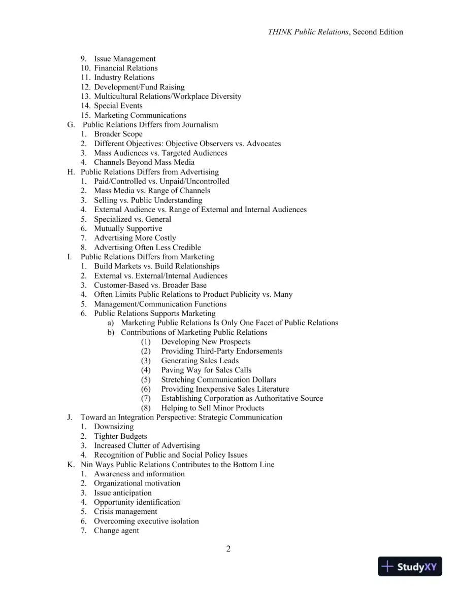 Revision Notes for THINK Public Relations, 2nd Edition, page 13