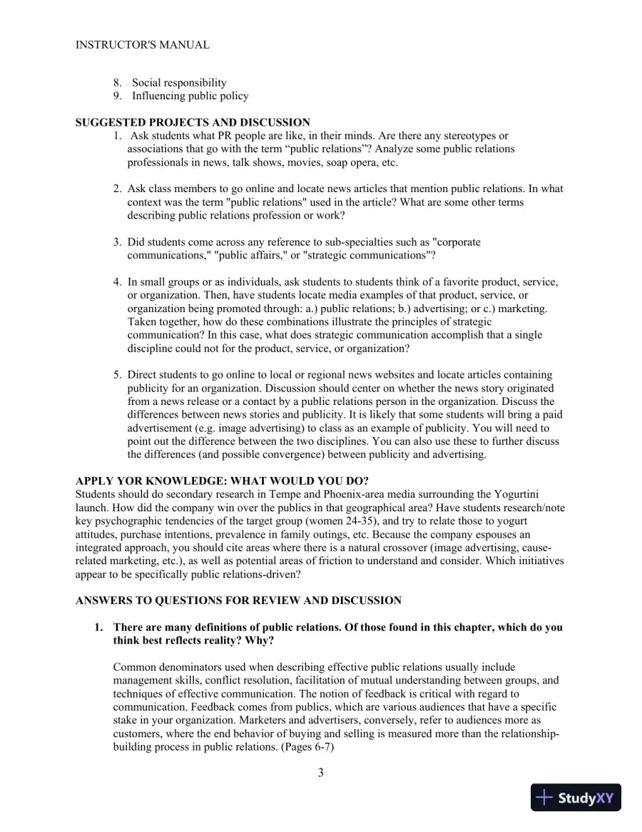 Revision Notes for THINK Public Relations, 2nd Edition, page 14