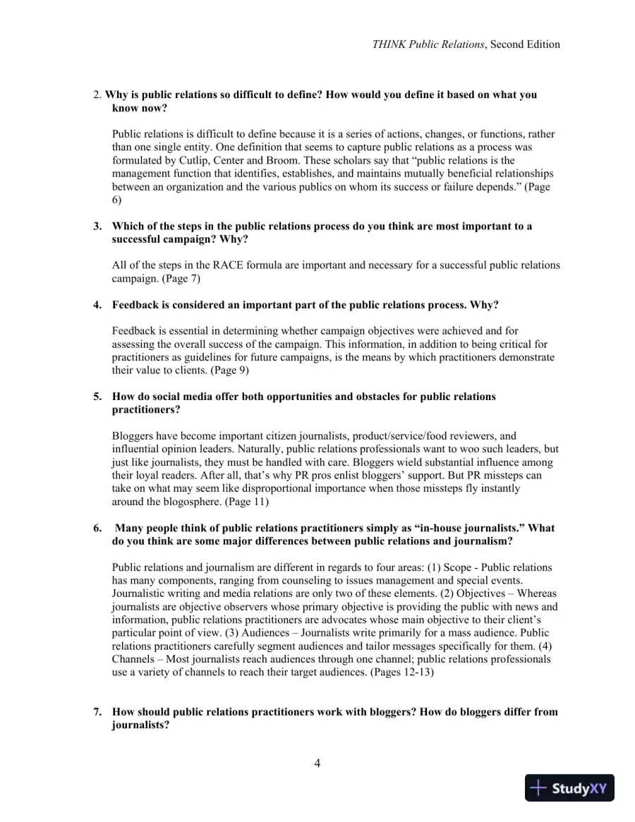 Revision Notes for THINK Public Relations, 2nd Edition, page 15