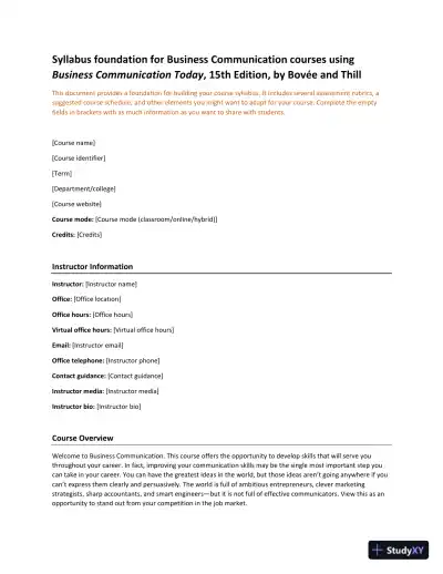 Lecture Notes for Business Communication Today, 15th Edition - Page 1 preview image