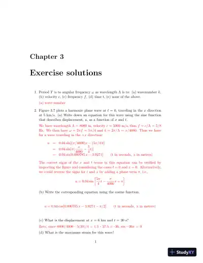 Solution Manual for Introduction to Seismology, 3rd Edition - Page 15 preview image