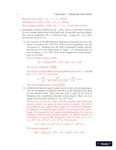 Solution Manual for Introduction to Seismology, 3rd Edition - Page 3 preview image