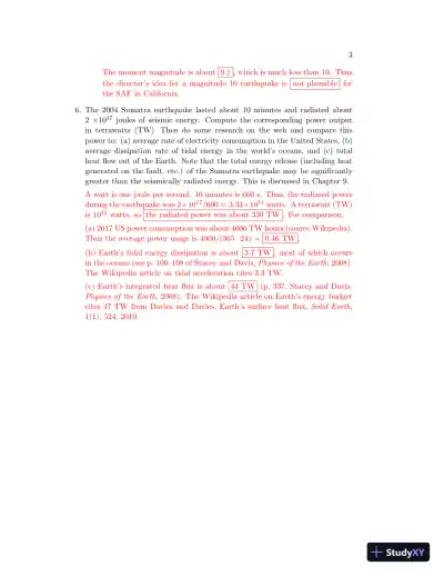 Solution Manual for Introduction to Seismology, 3rd Edition - Page 4 preview image