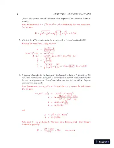 Solution Manual for Introduction to Seismology, 3rd Edition - Page 8 preview image