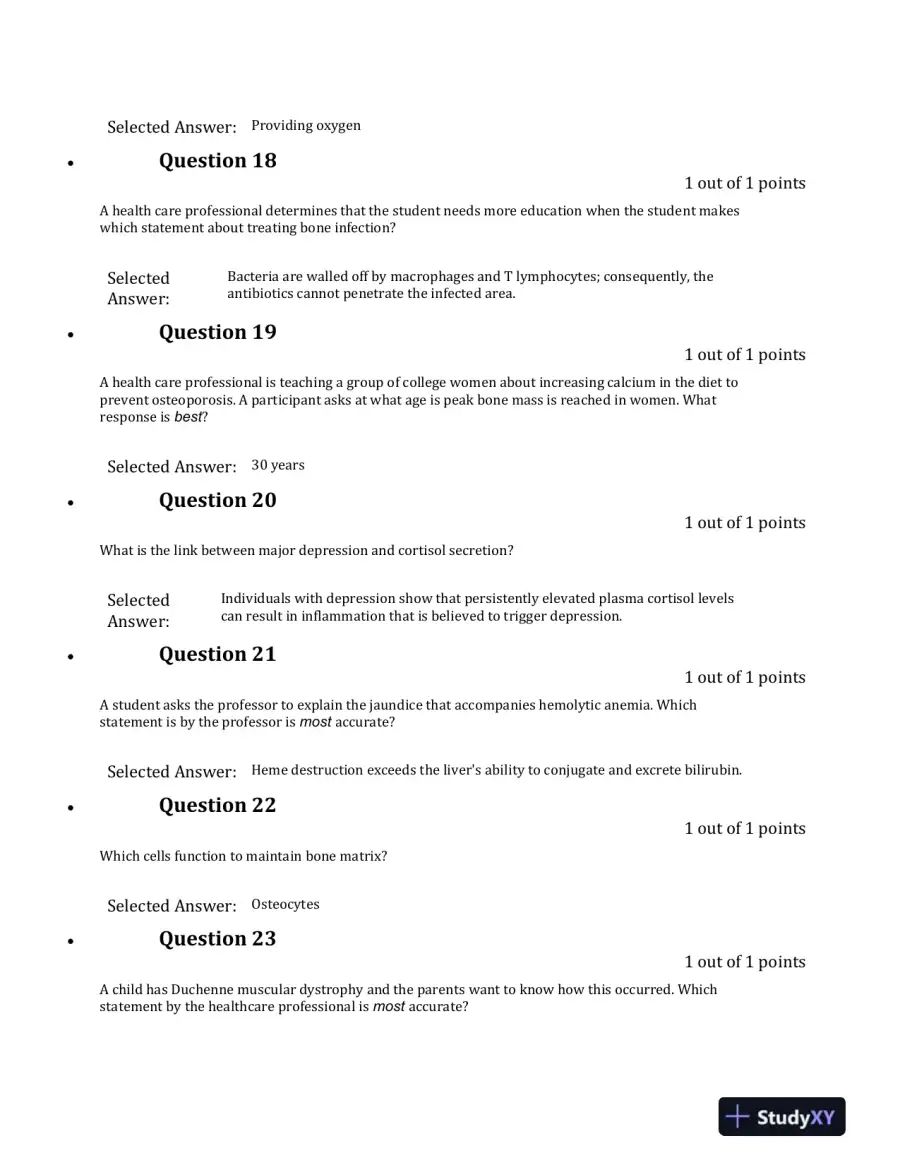 NURS6501 Advanced Pathophysiology Final Exam With Answers (101 Solved Questions), page 5