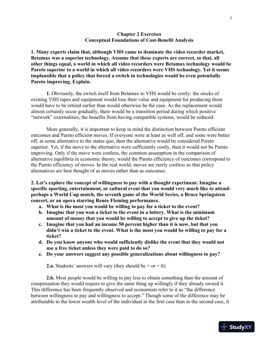 Solution Manual for Cost-Benefit Analysis: Concepts and Practice , 5th Edition, page 6