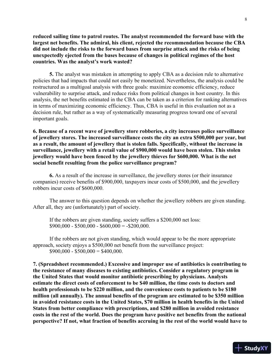 Solution Manual for Cost-Benefit Analysis: Concepts and Practice , 5th Edition, page 9