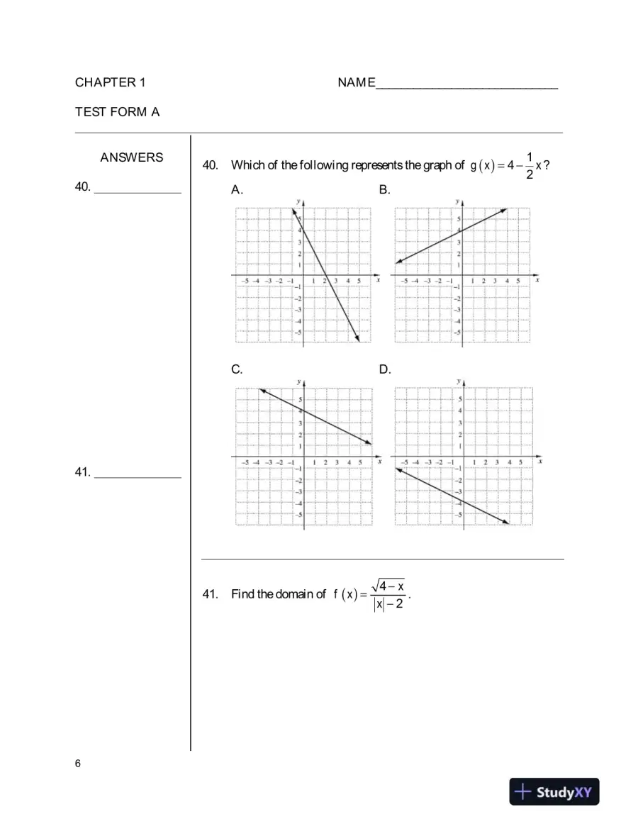 Test Bank for College Algebra, 5th Edition, page 10