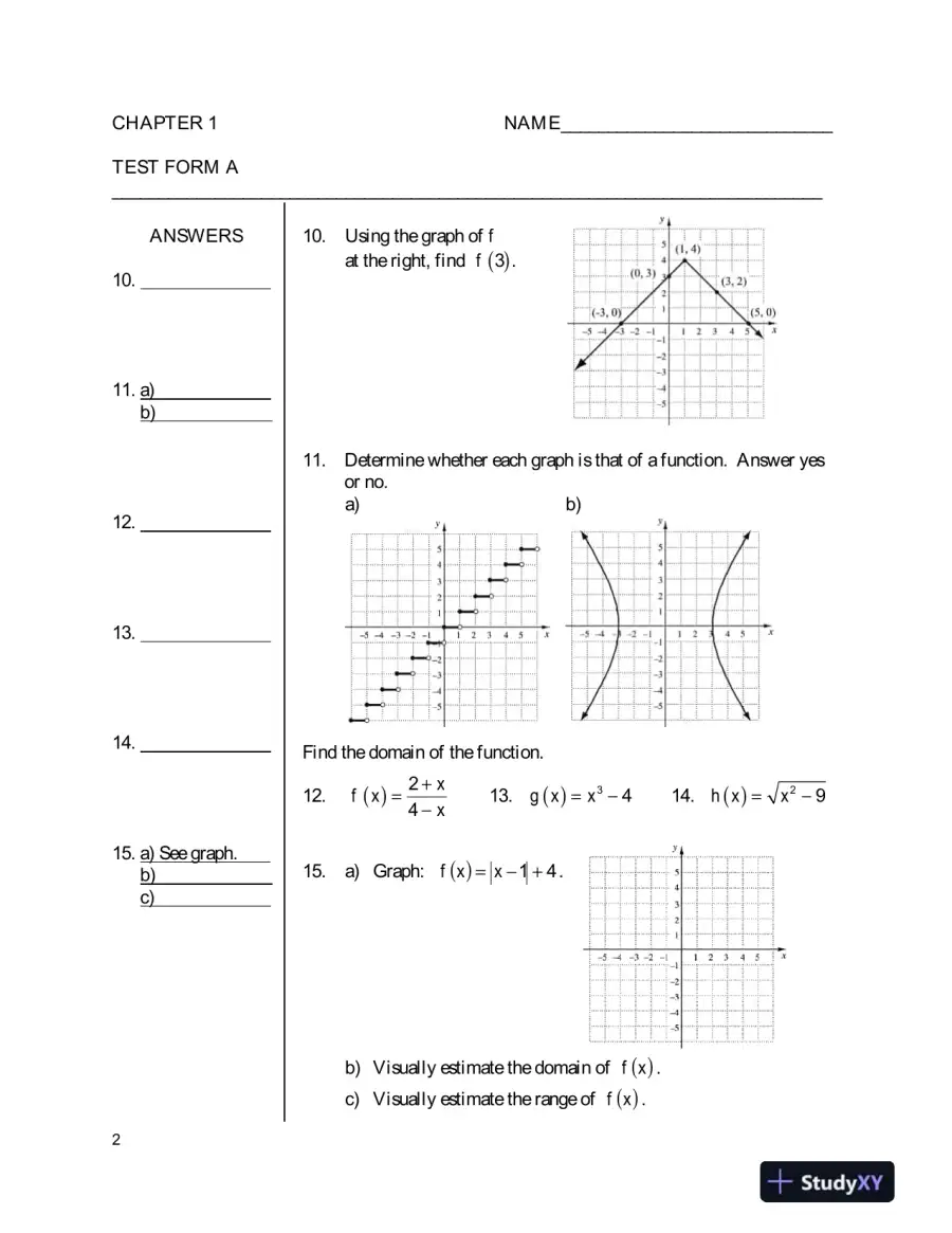 Test Bank for College Algebra, 5th Edition, page 6