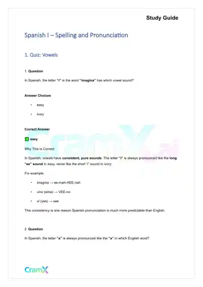 Spanish I - Spelling and Pronunciation - Page 1 preview image