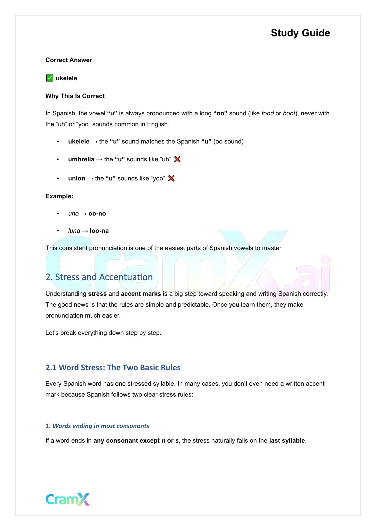 Spanish I - Spelling and Pronunciation - Page 5 preview image