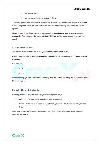 Spanish I - Spelling and Pronunciation - Page 7 preview image