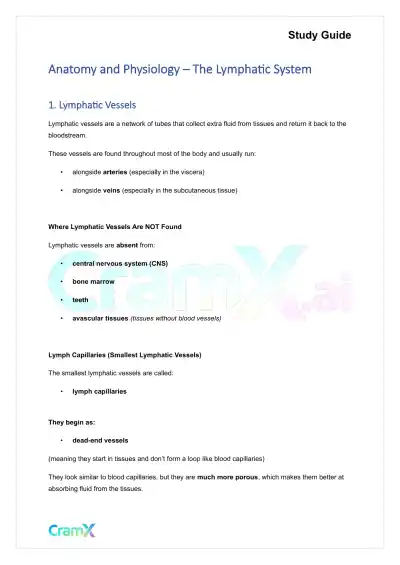 Anatomy and Physiology - The Lymphatic System - Page 1 preview image