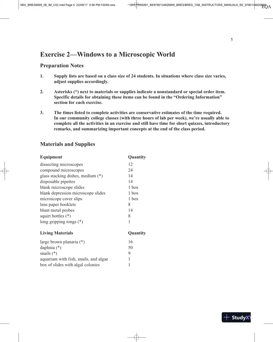 Thinking About Biology: An Introductory Lab Manual, 6th Edition Solution Manual, page 13