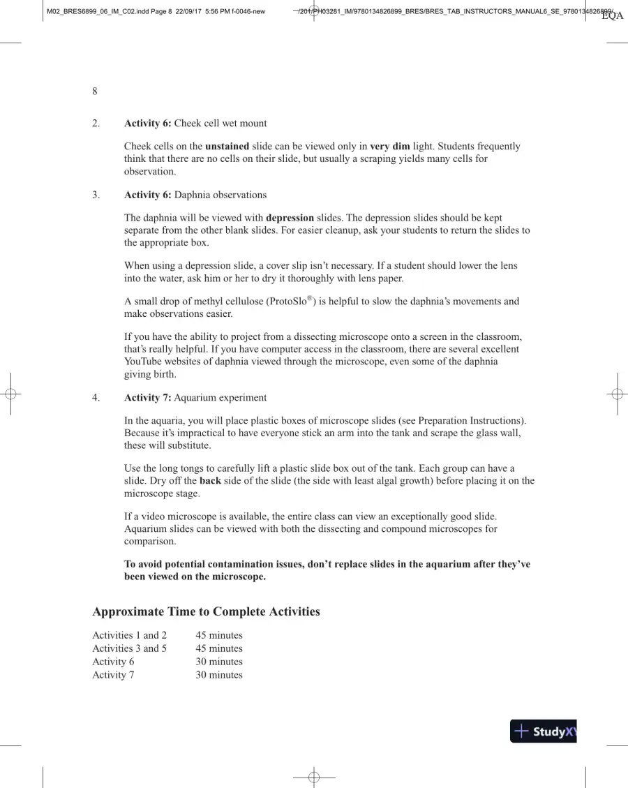 Thinking About Biology: An Introductory Lab Manual, 6th Edition Solution Manual, page 16