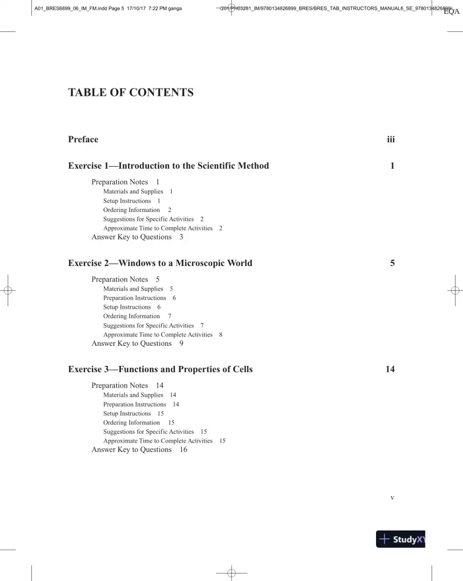 Thinking About Biology: An Introductory Lab Manual, 6th Edition Solution Manual, page 3