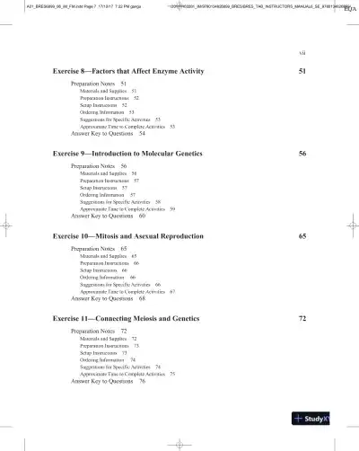 Thinking About Biology: An Introductory Lab Manual, 6th Edition Solution Manual - Page 5 preview image