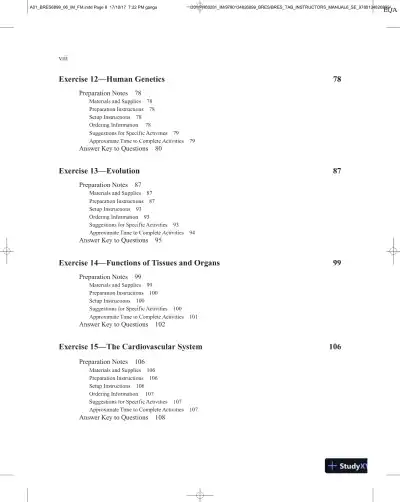 Thinking About Biology: An Introductory Lab Manual, 6th Edition Solution Manual - Page 6 preview image