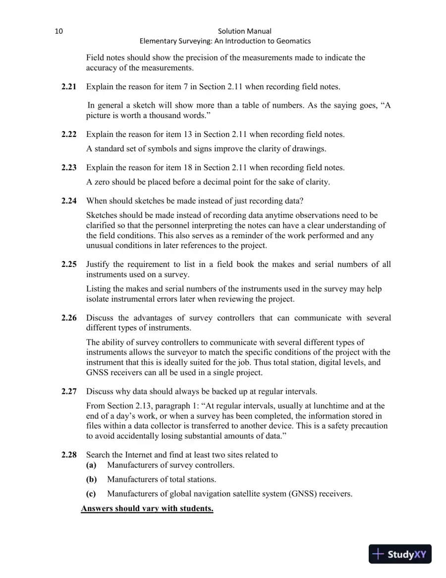 Elementary Surveying: An Introduction to Geomatics, 15th Edition Solution Manual, page 13