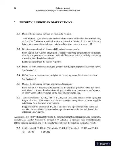Elementary Surveying: An Introduction to Geomatics, 15th Edition Solution Manual - Page 15 preview image
