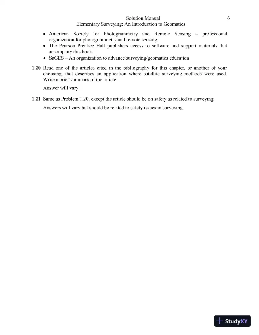 Elementary Surveying: An Introduction to Geomatics, 15th Edition Solution Manual, page 8