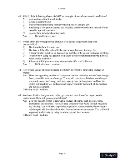 Environmental Science for a Changing World First Canadian Edition Test Bank - Page 11 preview image