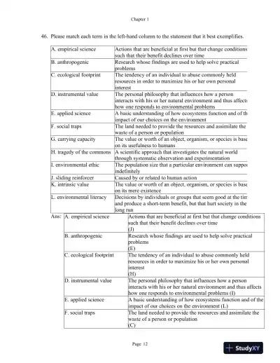 Environmental Science for a Changing World First Canadian Edition Test Bank - Page 13 preview image