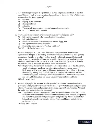 Environmental Science for a Changing World First Canadian Edition Test Bank - Page 4 preview image