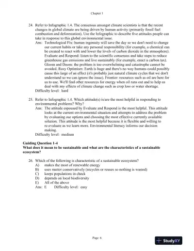 Environmental Science for a Changing World First Canadian Edition Test Bank - Page 7 preview image