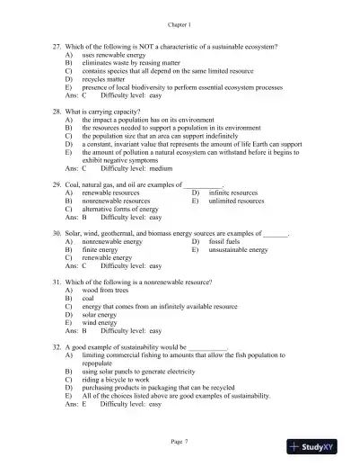 Environmental Science for a Changing World First Canadian Edition Test Bank - Page 8 preview image