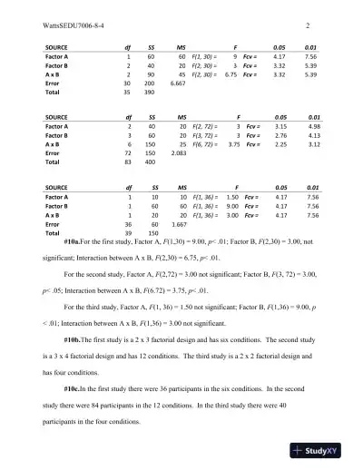 Analysis of Experimental Designs II: Factorial ANOVA and Statistical Interpretation - Page 3 preview image