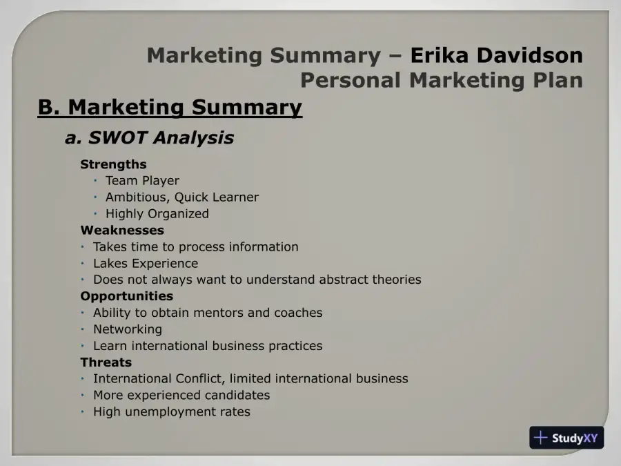 Personal Marketing Plan Units 5 And 6 - GB530, page 4