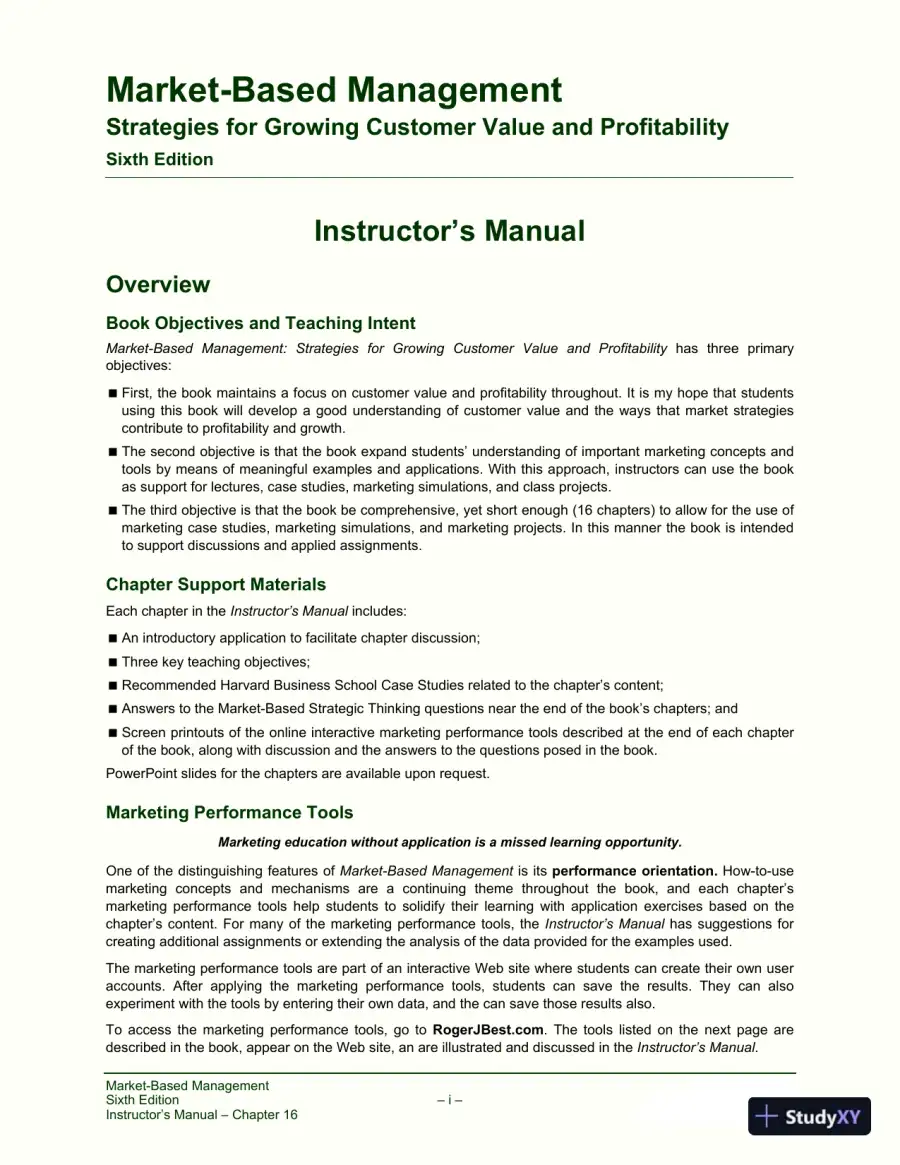 Solution Manual for Market-Based Management, 6th Edition, page 3