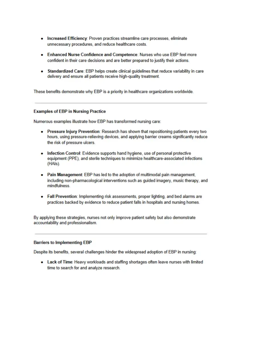 The Role of Evidence Based Practice in Nursing, page 2