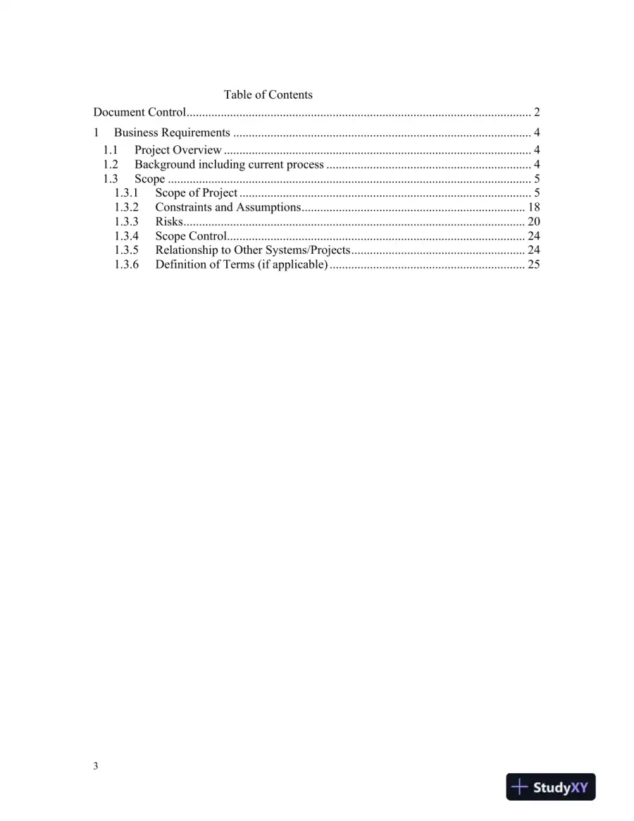 CIS 499 Business Requirements, page 4