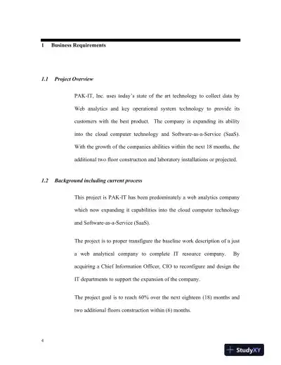 CIS 499 Business Requirements - Page 5 preview image