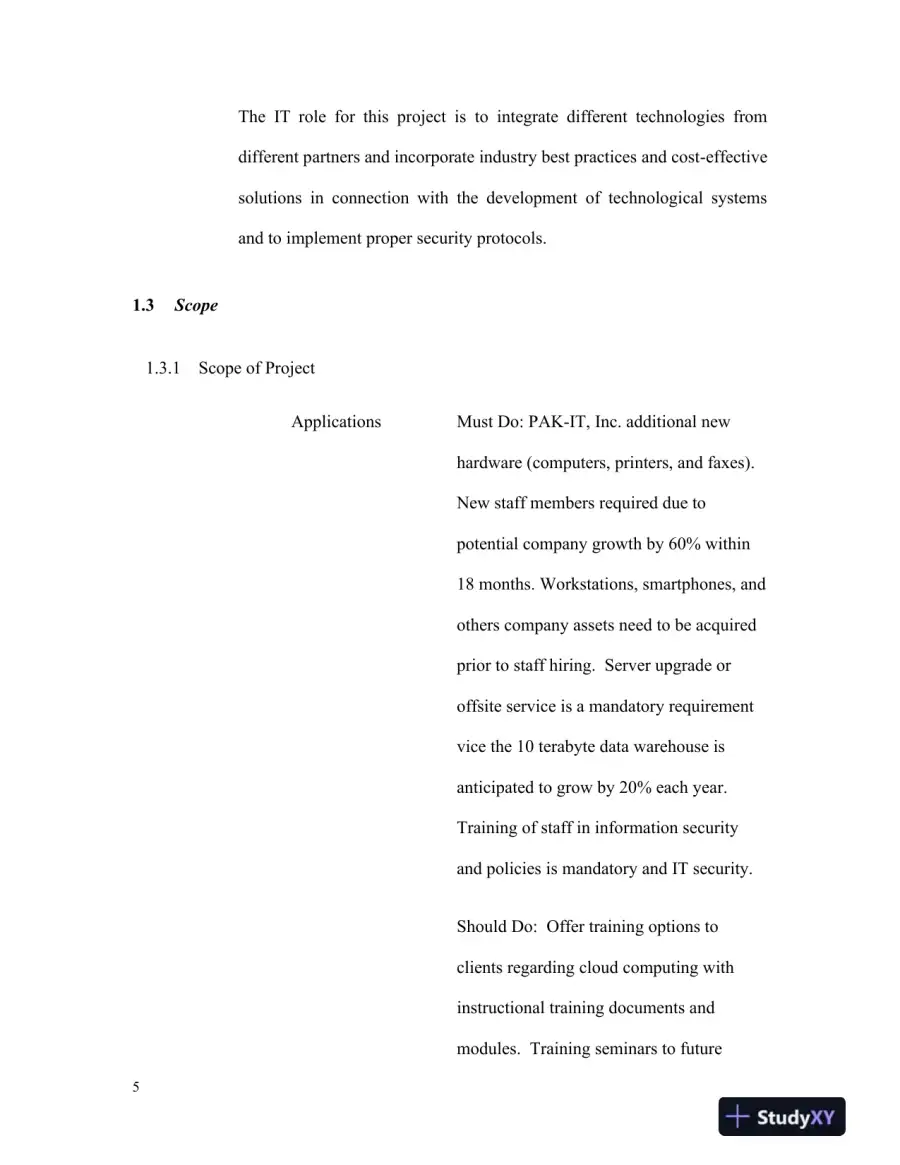 CIS 499 Business Requirements, page 6