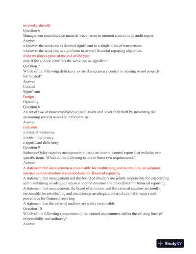 ACC 403 Final Assessment Comprehensive Auditing and Internal Control Exam - Page 3 preview image