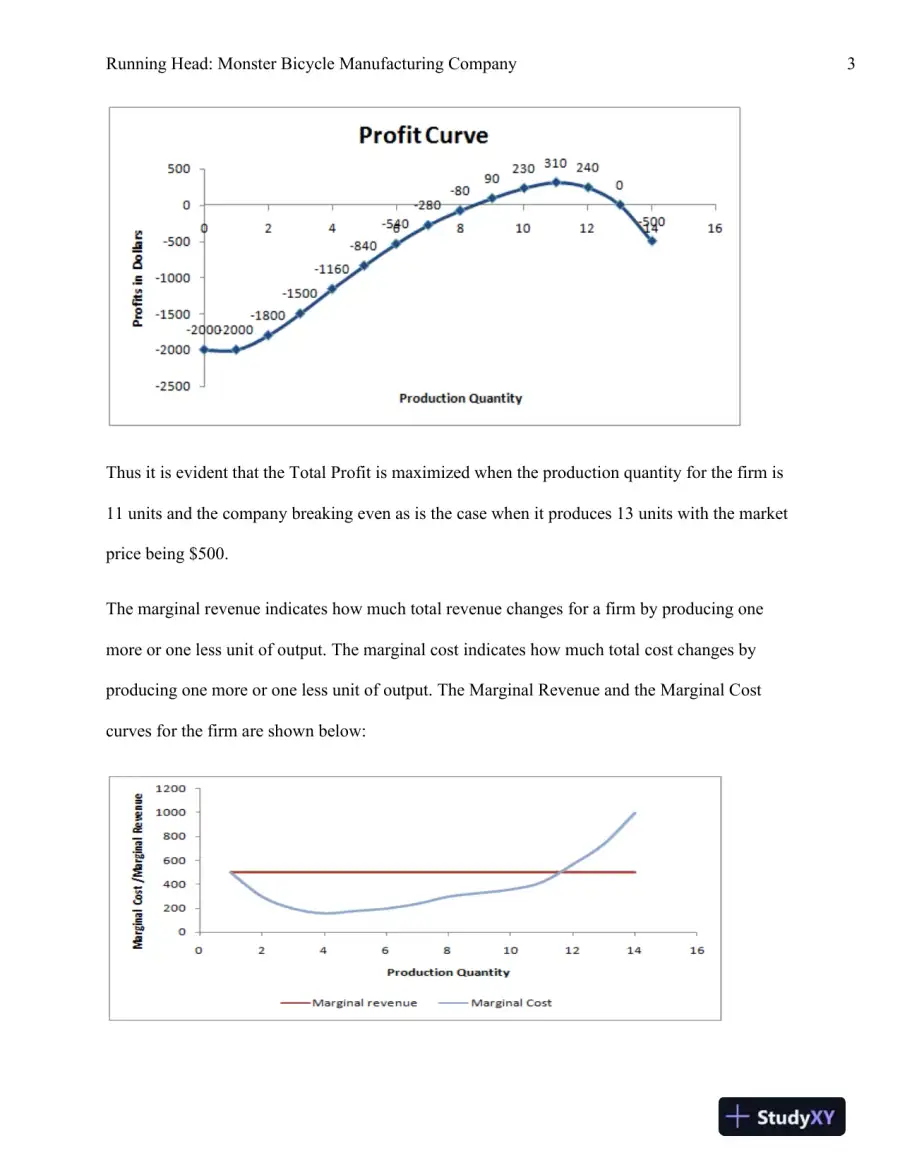 Production Decisions and Profit Maximization for Monster Bicycle Manufacturing Company in Perfectly Competitive Market Conditions, page 4