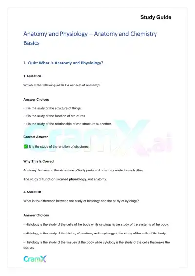 Anatomy and Physiology - Anatomy and Chemistry Basics - Page 1 preview image