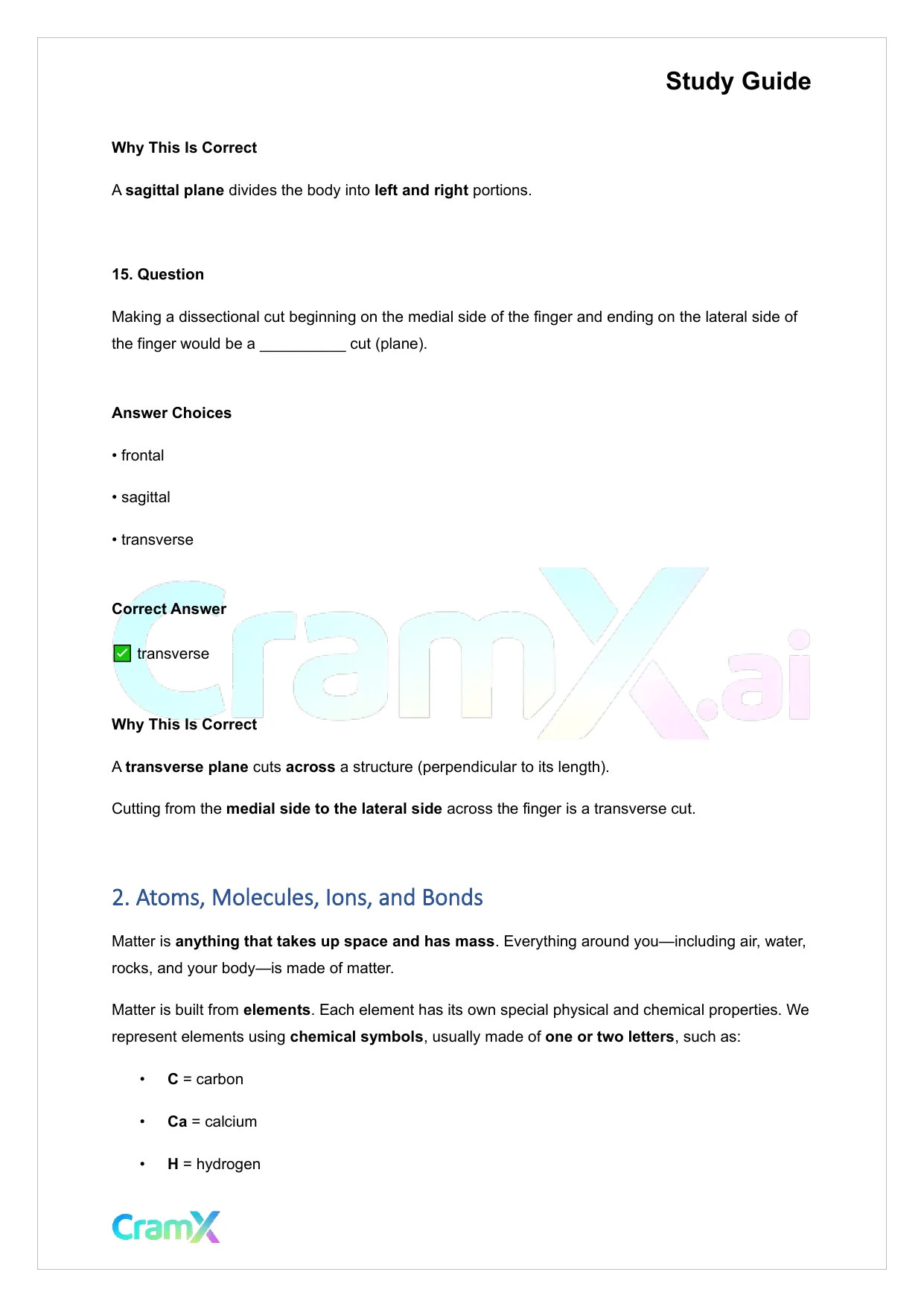 Anatomy and Physiology - Anatomy and Chemistry Basics - Page 9 preview image