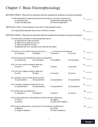 Test Bank for Understanding EKGs: A Practical Approach, 5th Edition - Page 16 preview image