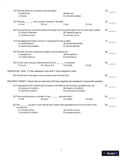 Test Bank for Understanding EKGs: A Practical Approach, 5th Edition - Page 3 preview image