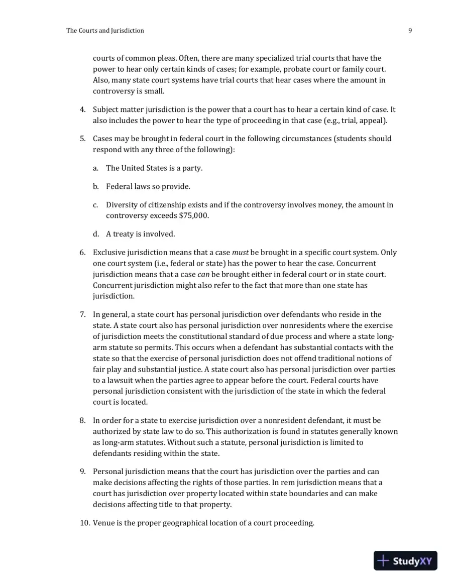 Solution Manual For Civil Litigation, 7th Edition, page 10