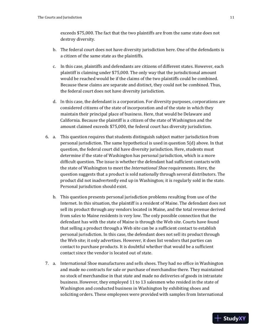 Solution Manual For Civil Litigation, 7th Edition, page 12