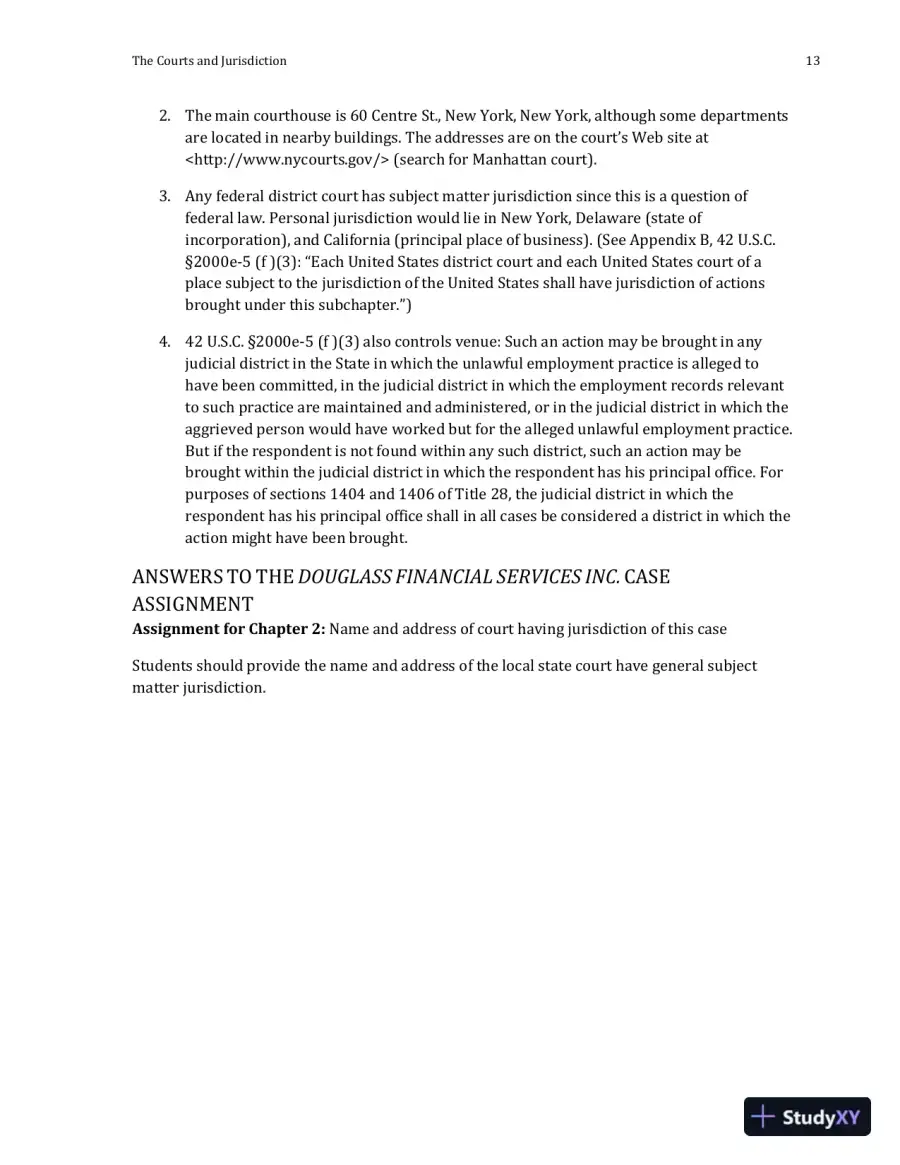 Solution Manual For Civil Litigation, 7th Edition, page 14