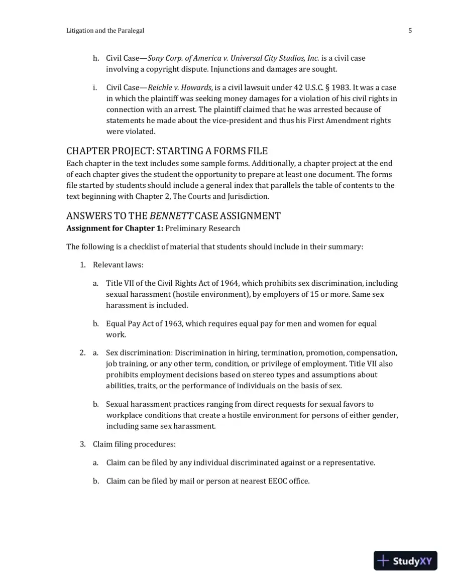 Solution Manual For Civil Litigation, 7th Edition, page 6