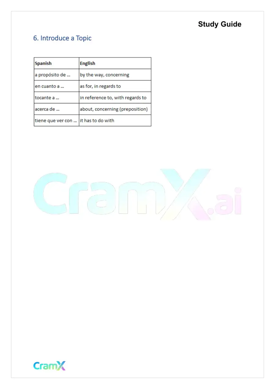 Spanish I - Idiomatic Expressions, page 6