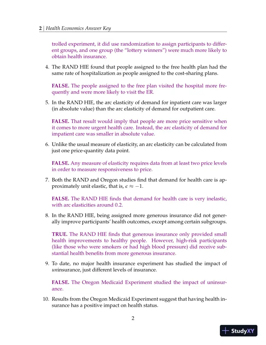 Solution Manual For Health Economics, 2013th Edition, page 3